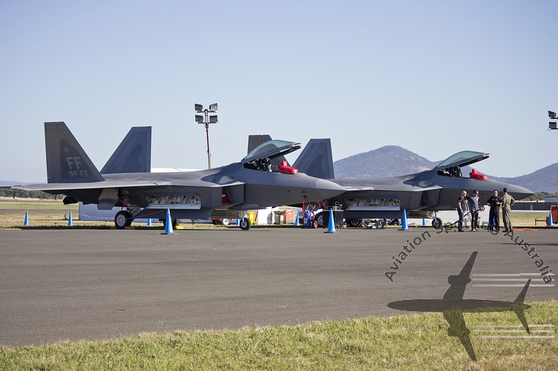 Two US Air Force (10-4194 and 09-4173) Lockheed Martin F-22 Raptors
