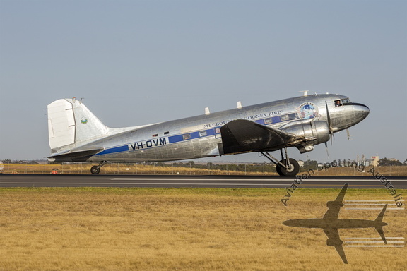 Shortstop Jet Charter VH-OVM Douglas C-47B Dakota (DC3C-R-1830) taxiing at the 2019 Australian International Airshow (2)